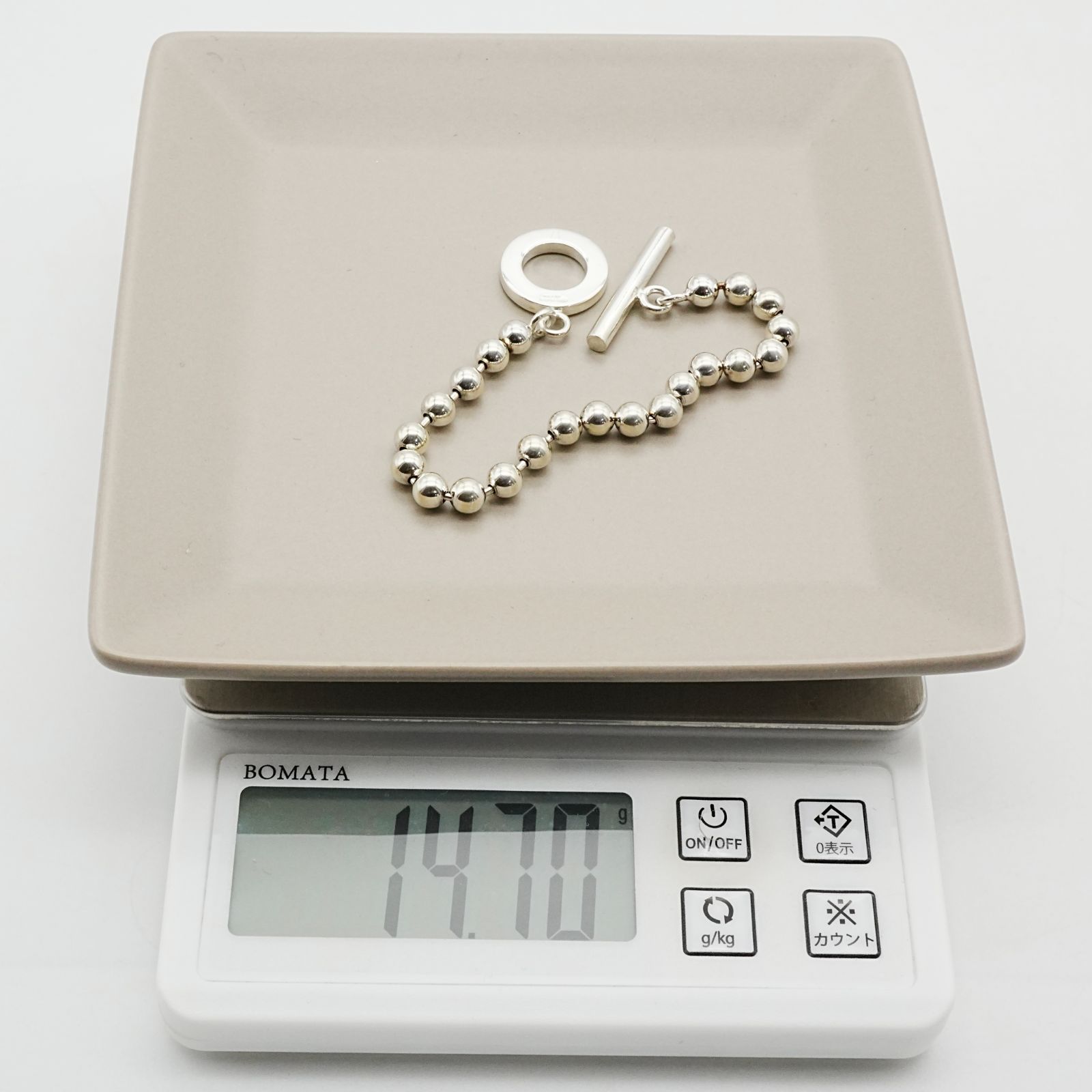 極美品 グッチ ボールチェーン トグル シルバー ブレスレット/25-382S