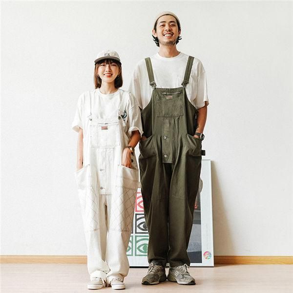 サロペット メンズ オーバーオール 男女ペア カップル 男女兼用 サロペットデニムパンツ ガウチョパンツ ワイドパンツ ゆったり 春夏秋 送料無料