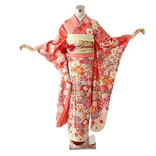 振袖 身長155-170cm オレンジ or-002