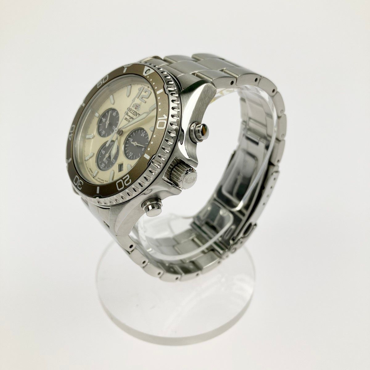 稼働/電池交換済/良品】ORIENT オリエント クロノグラフ メンズ腕時計 
