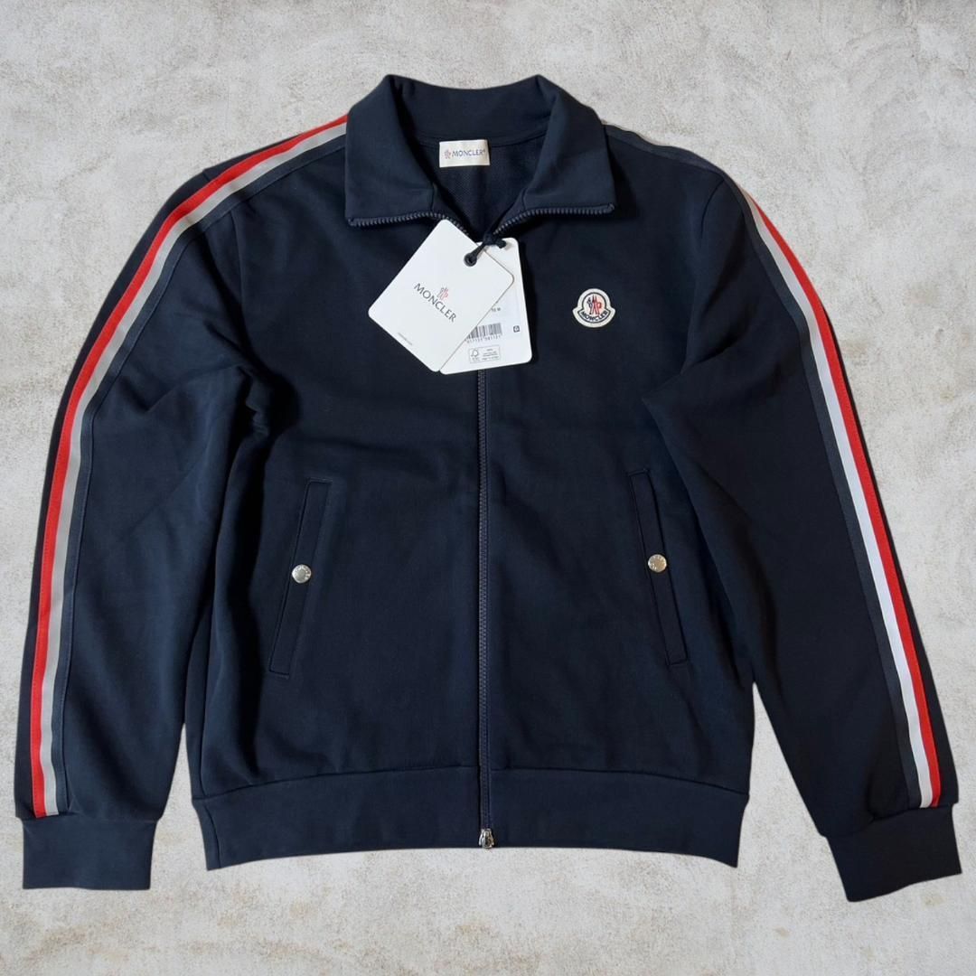 定価１２万円 ♥タグ付き品 MONCLER Reflective Stripped Line Zip-up Jacket トラックジャージ XS～XXLサイズ Navy Color