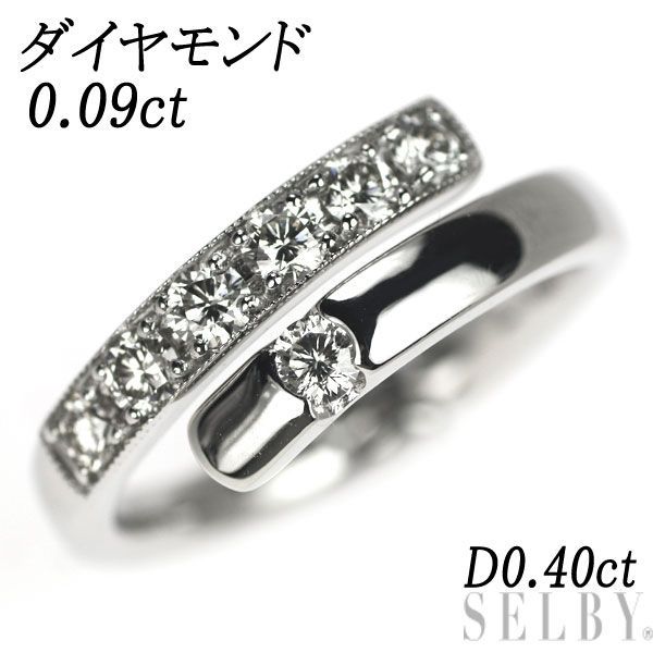 Pt900 ダイヤモンド リング 0.09ct D0.40ct フリーサイズ - メルカリ