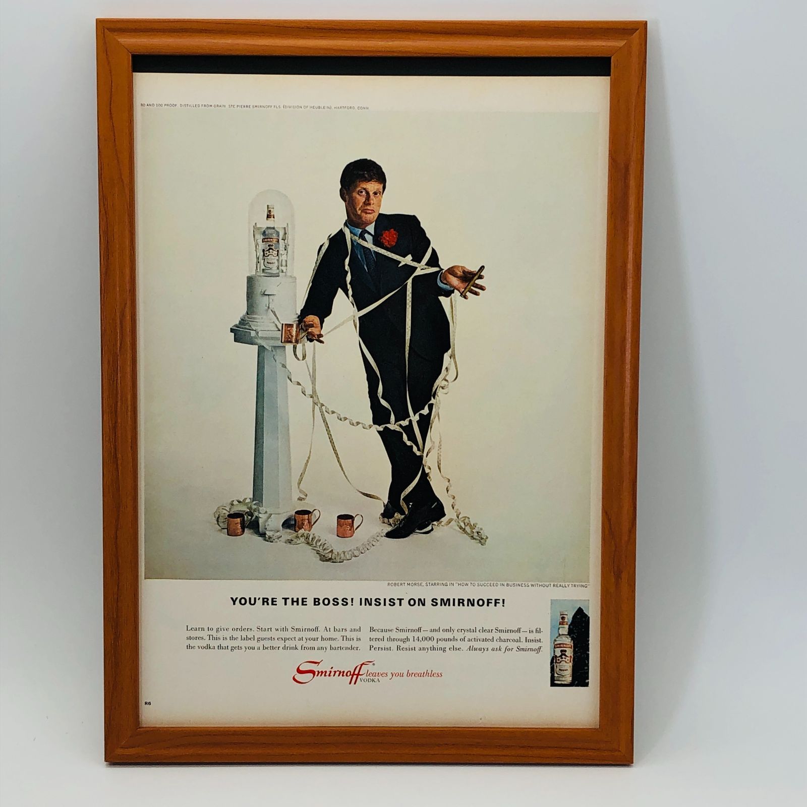 ビンテージ 広告 ポスター フレーム付 当時物 『 スミノフウォッカSMINOFF 』 1960年代 オリジナル アメリカ 輸入雑貨 ヴィンテージ 海外 雑誌 アドバタイジング レトロ ( AZ1409 ) - メルカリ