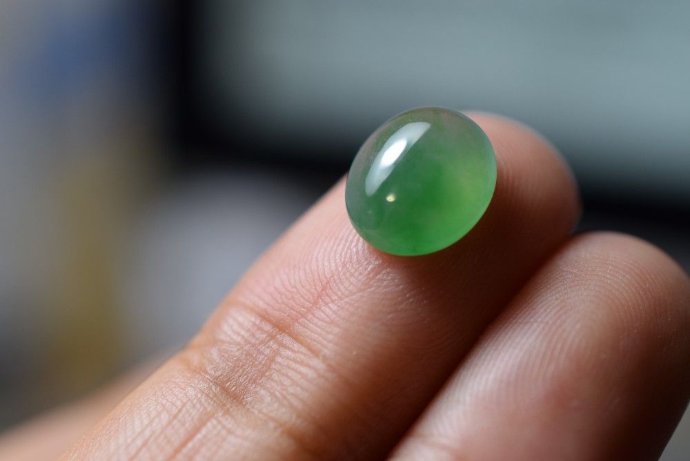RS9-181 上品 宝石質 氷種 氷青灰色 天然グアテマラ産 本翡翠 ルース
