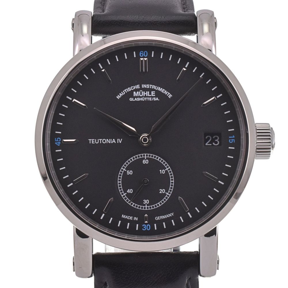 ミューレグラスヒュッテ Muhle Glashutte M1-44-43-LB ティトニア スモールセコンド デイト 自動巻 メンズ ♥品 箱 保証書付 I 142538
