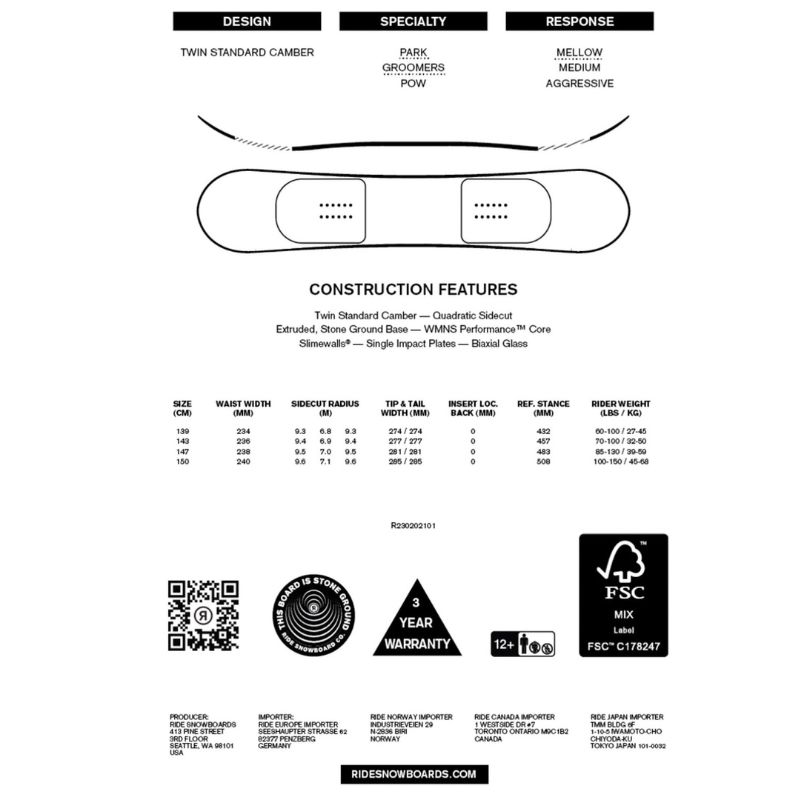 スノーボード 2点セット レディース 初心者向け RIDE ライド 板 HEAD