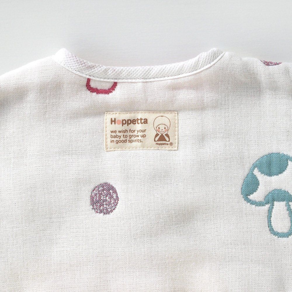  在庫 新生児 3歳頃まで コットン おくるみスリーパー champignon ふくふくガーゼ 6重ガーゼ 着丈58 cm Hoppetta - 5369 10 mois ディモワ おくるみ ブランケット ベビー服(~95cm)