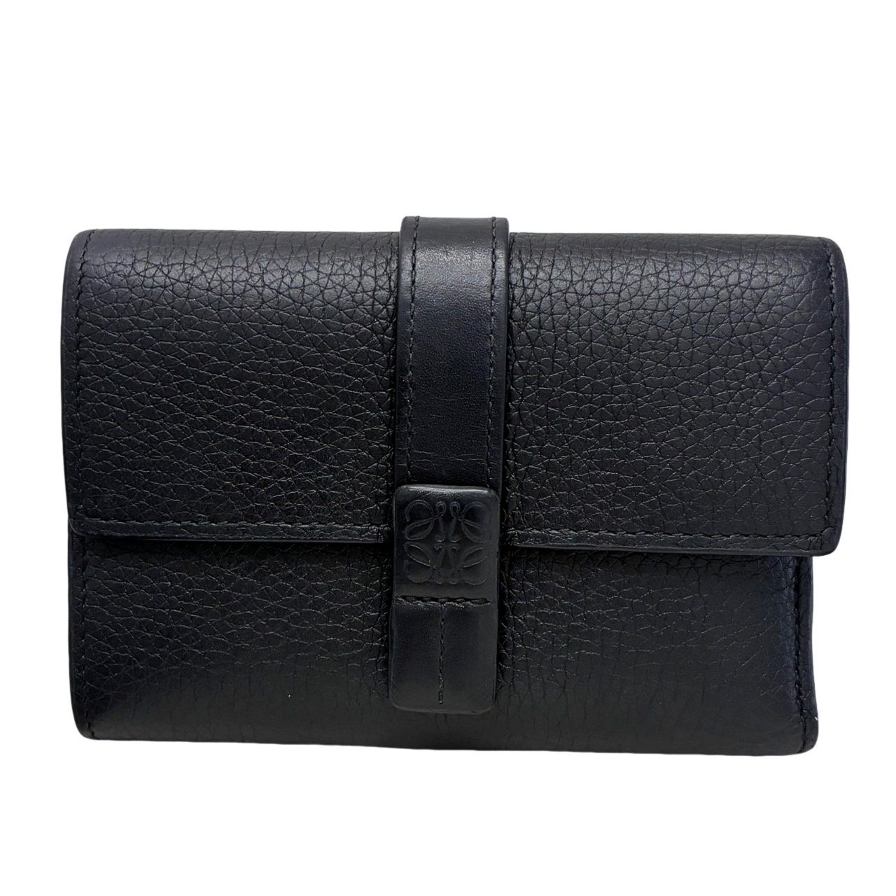 LOEWE ロエベ スモールバーティカルウォレット 三折財布 黒 LOEWE - LOEWE 財布 三つ折り ミニ財布 スモール バーティカル