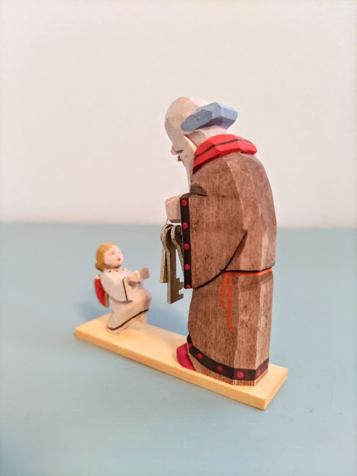 ドイツ工芸品 聖歌隊ペテロと天使 木製 ヘルビッヒ工房 木彫り ドイツ