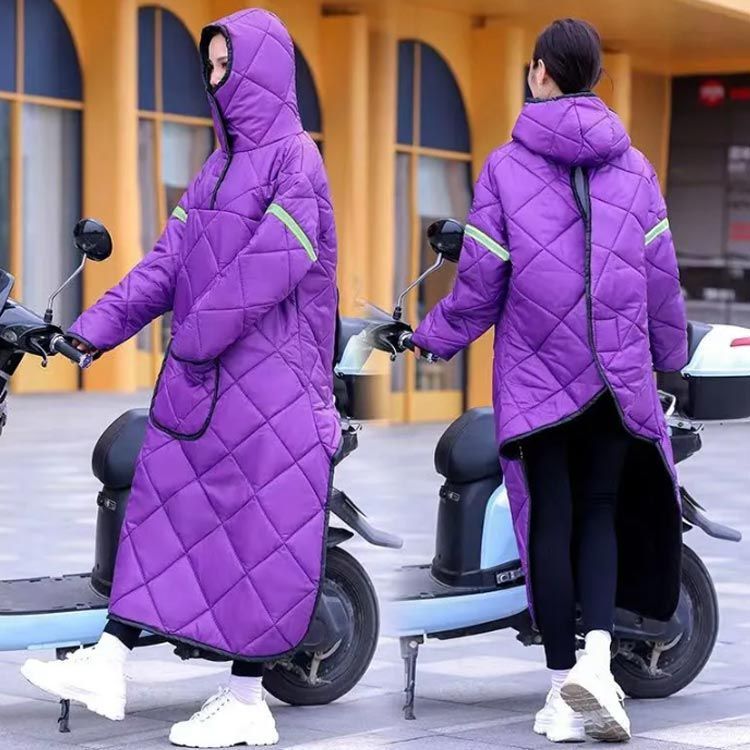 バイク ジャケット ロング丈 レインコート 裏起毛 自転車 保温