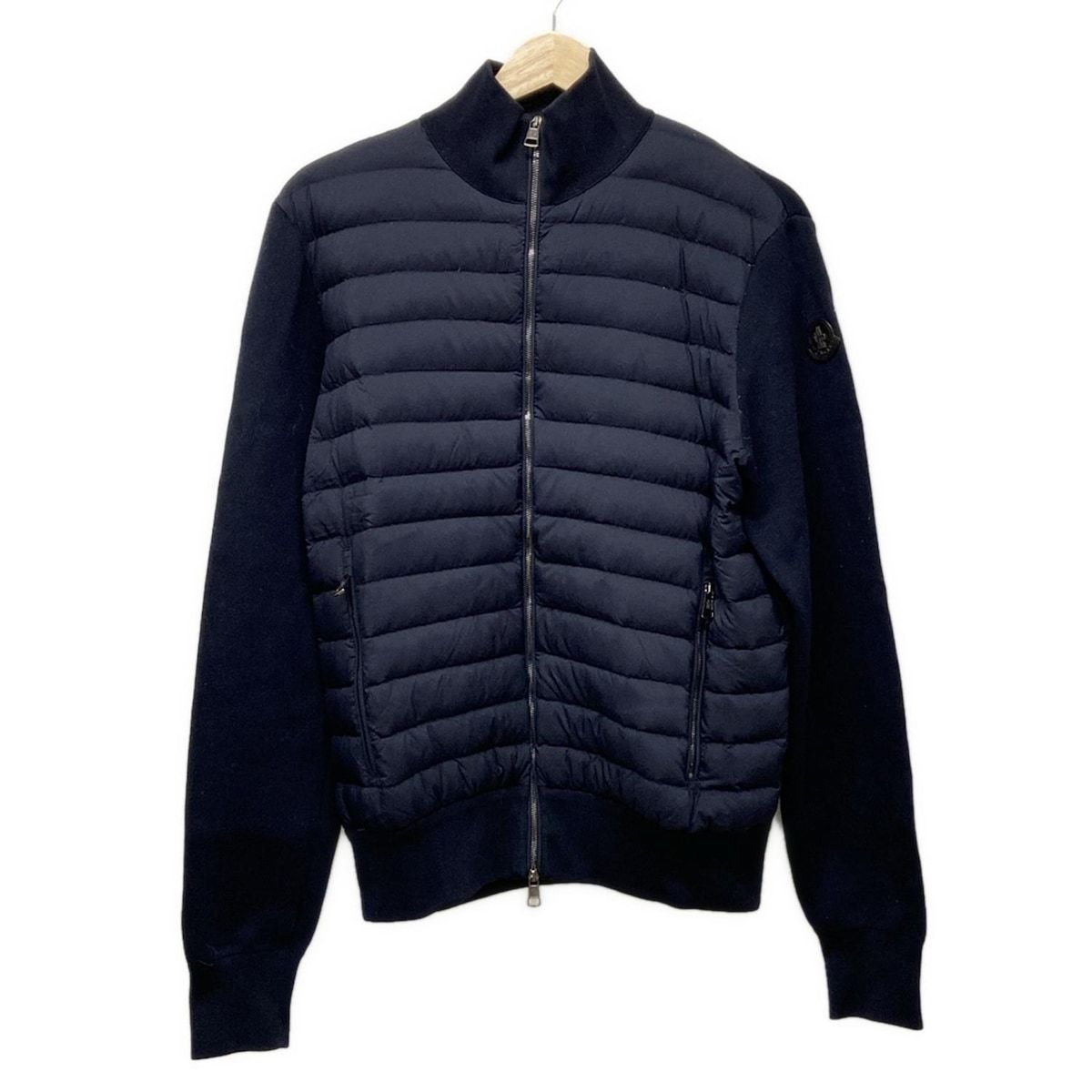 MONCLER モンクレール ダウンジャケット サイズL レディース MAGLIA TRICOT CARDIGAN マグリアトリコカーディガン ダークネイビー