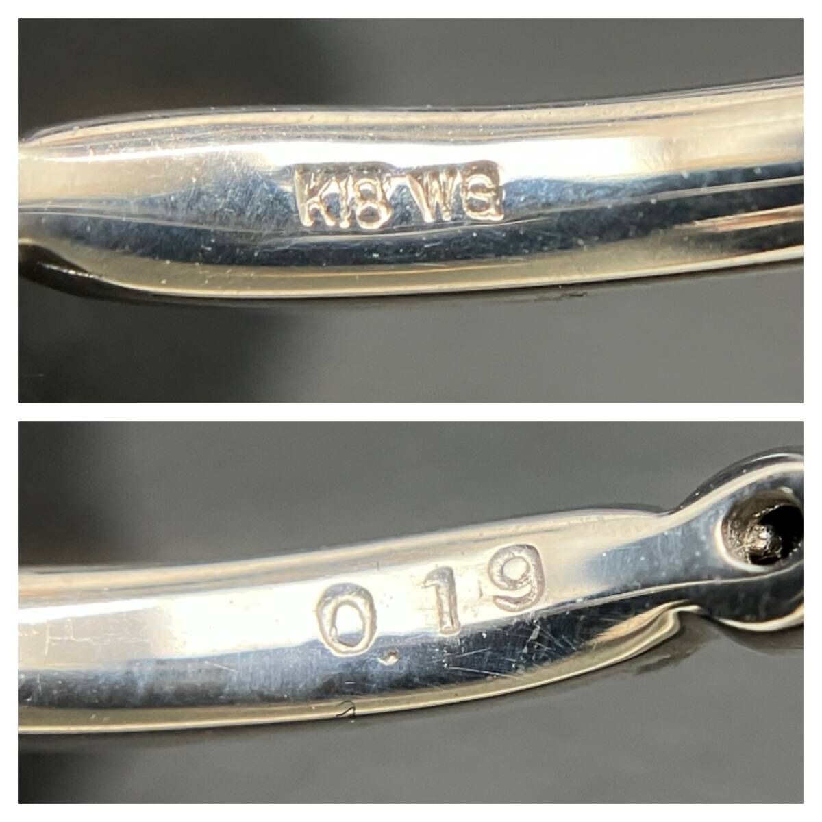 新品仕上済み 黒石 デザイン リング K18 WG 11.5号 1.8g 金