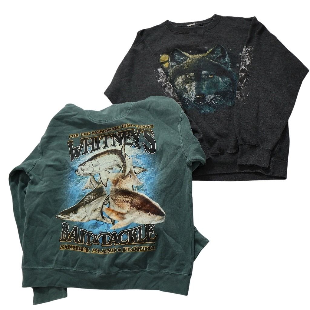 古着卸 まとめ売り アニマル 動物 スウェット 8枚セット メンズ Ｓ |Ｍ |Ｌ トナカイ イーグル オオカミ トリ バード 古着 NC0996 CAMPINGPARCCENTRAL_COM