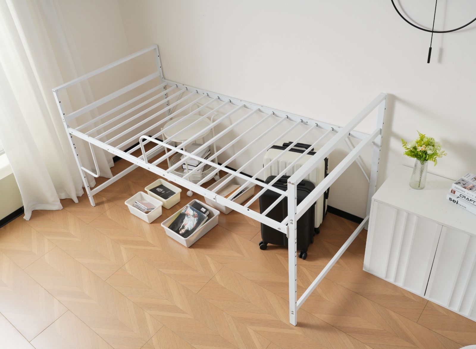 ロフトベッド｜シングル｜高さ110cm｜収納付き｜北欧風｜N511P191254W