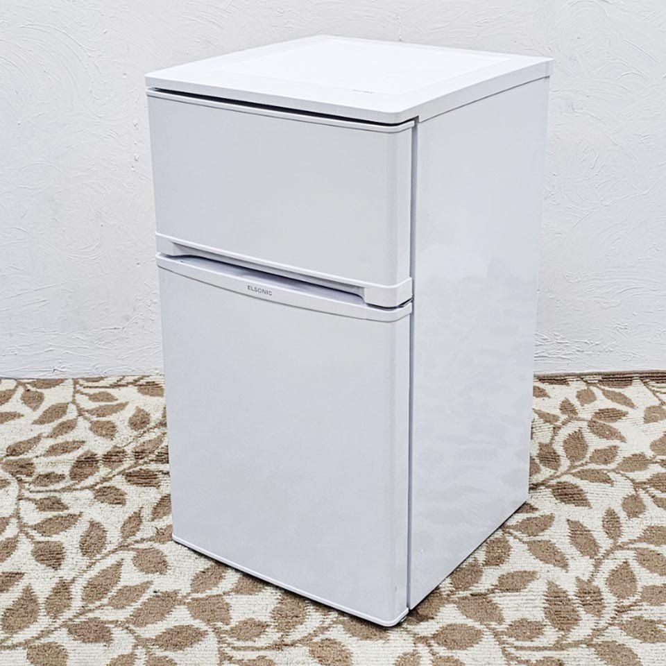 中古 83L ※ ELSONIC エルソニック EJ-R832W 83L 2ドア冷蔵庫 ホワイト