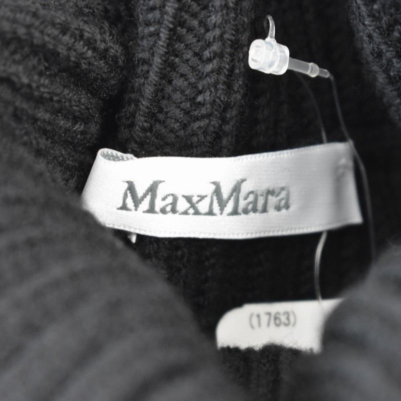 未使用品 マックスマーラ MAX MARA 白タグ ニットベスト タートルネック サイドジップ ウール L 黒 ブラック 11-36-62733 レディース マックスマーラ MAX MARA 白タグ ニットベスト タートルネック