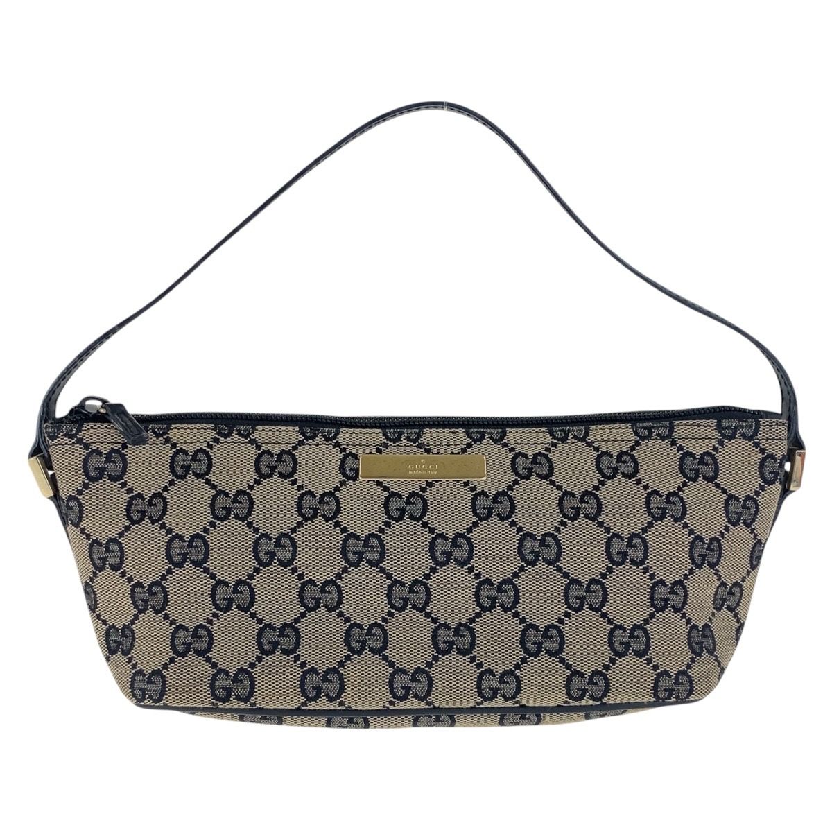 公式の  美品 GUCCI グッチ ブラック ゴールド金具 GGキャンバス/レザー バッグ
