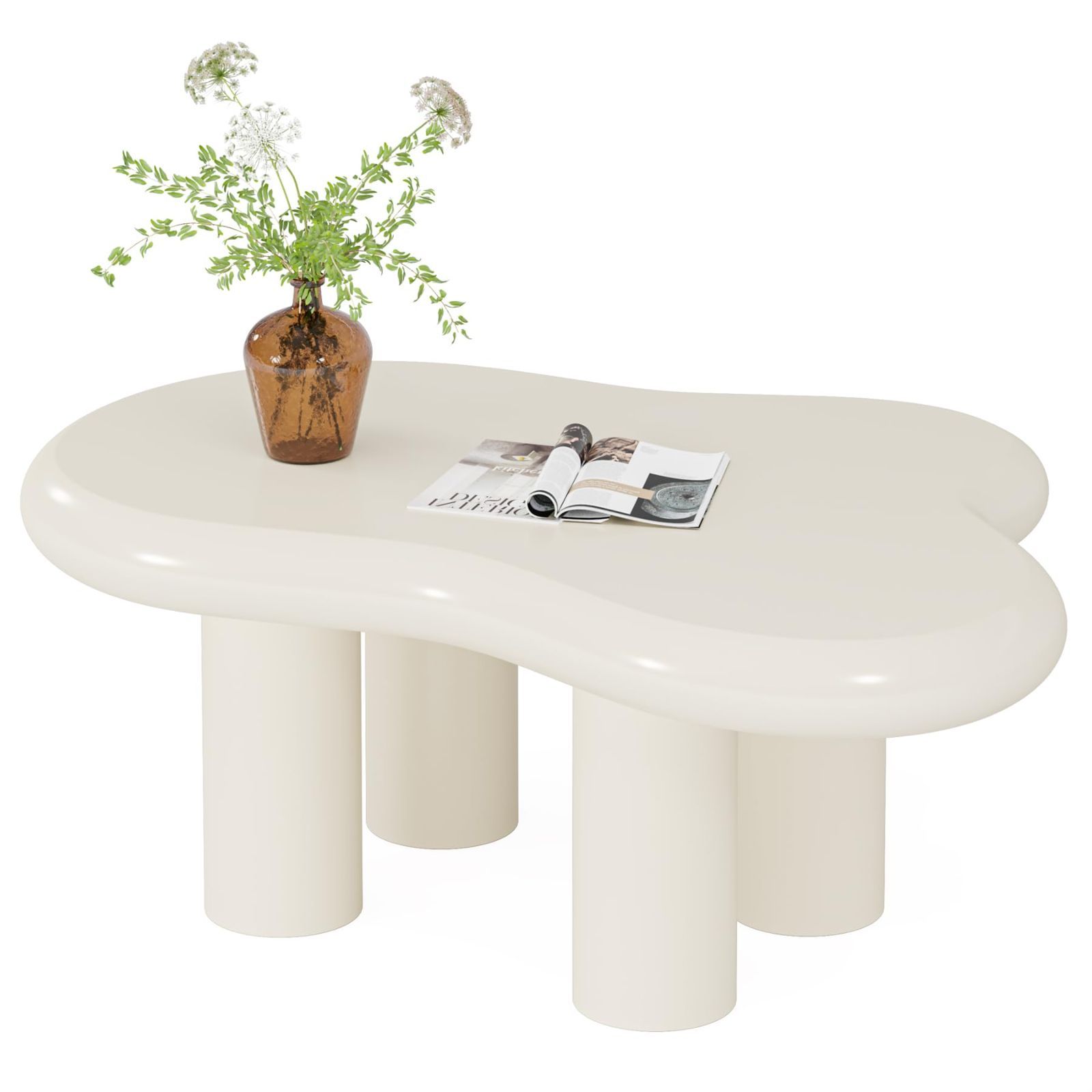 リビングテーブル 雲形 クラウド ローテーブル コーヒーテーブル モダンおしゃれ 木製 Tribesigns センターテーブル ソファサイドテーブル