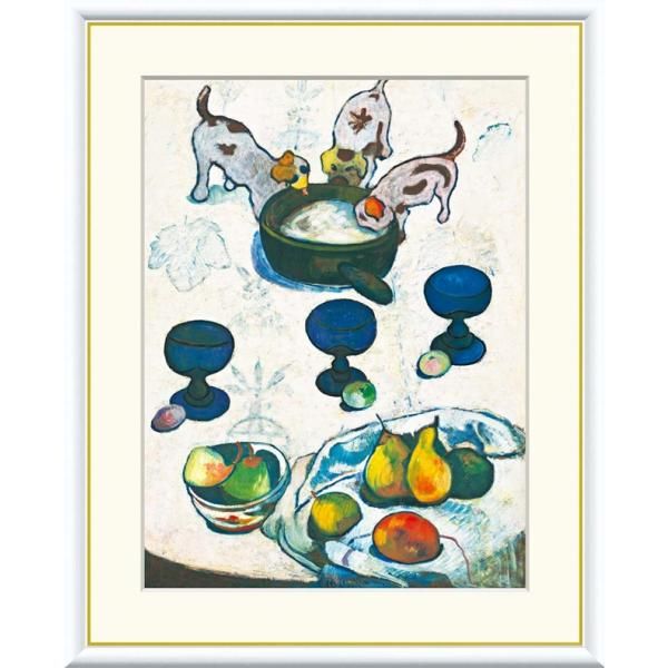 ショップ 高精細デジタル額装版画 世界の名画 ゴーギャン 「 3匹の子犬