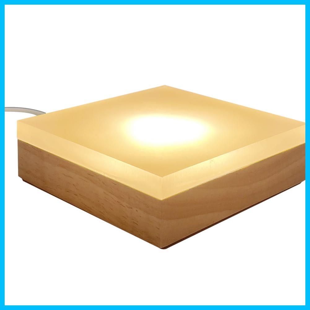 ランプ台座 USBタイプ 三色 雰囲気 スポットライト ディスプレイライト 置き台 LED インテリア HIGHAWK光る展示台 調光 四角 辺の長さ10cm