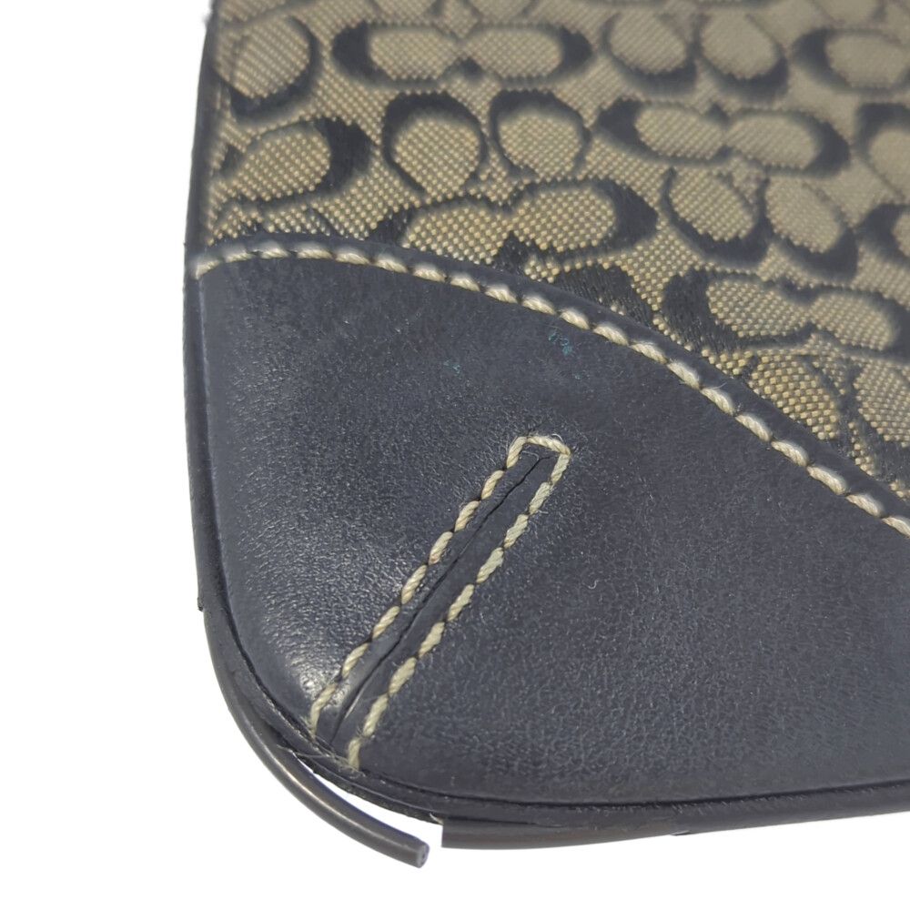 【美品】 COACH コーチ シグネチャー ミニバッグ アクセサリーポーチw3 COACH コーチ ミニシグネチャー・キャンバス レザー