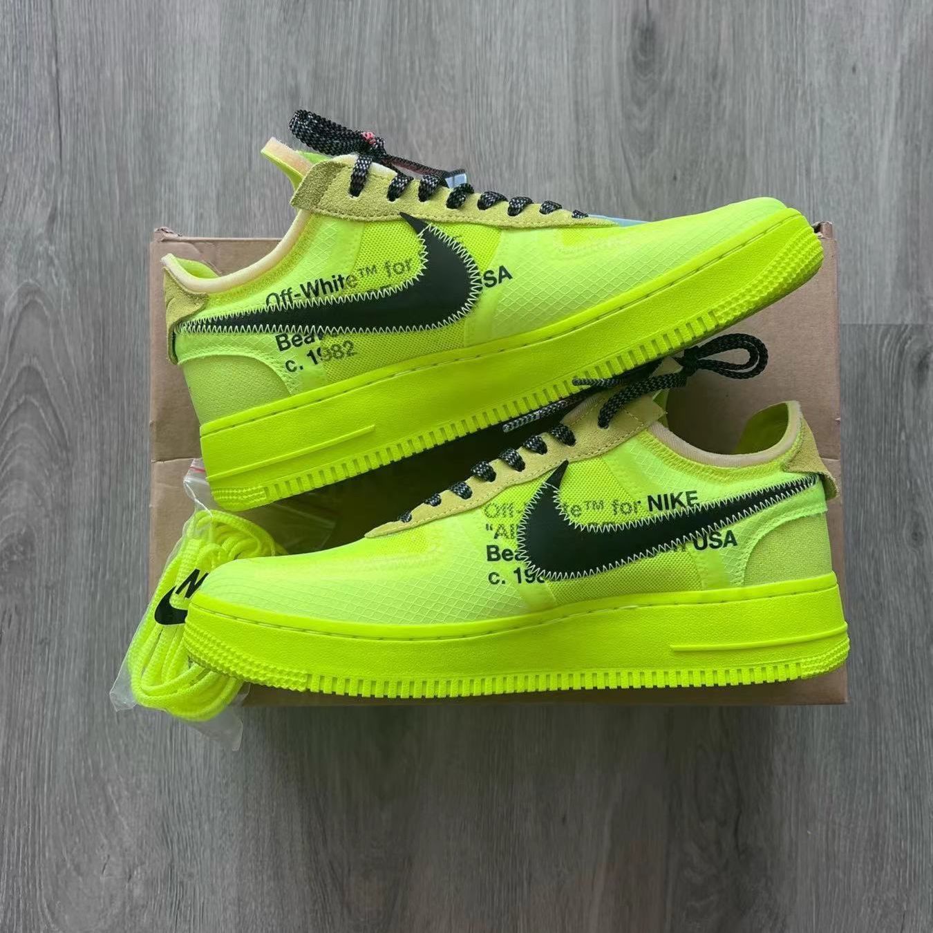 新品 未使用 Off white × Nike AIR FORCE 1 LOW AO4606-700 ナイキ エアフォース1ロー オフホワイト ボルト  ネオンイエロー ブラック - メルカリ