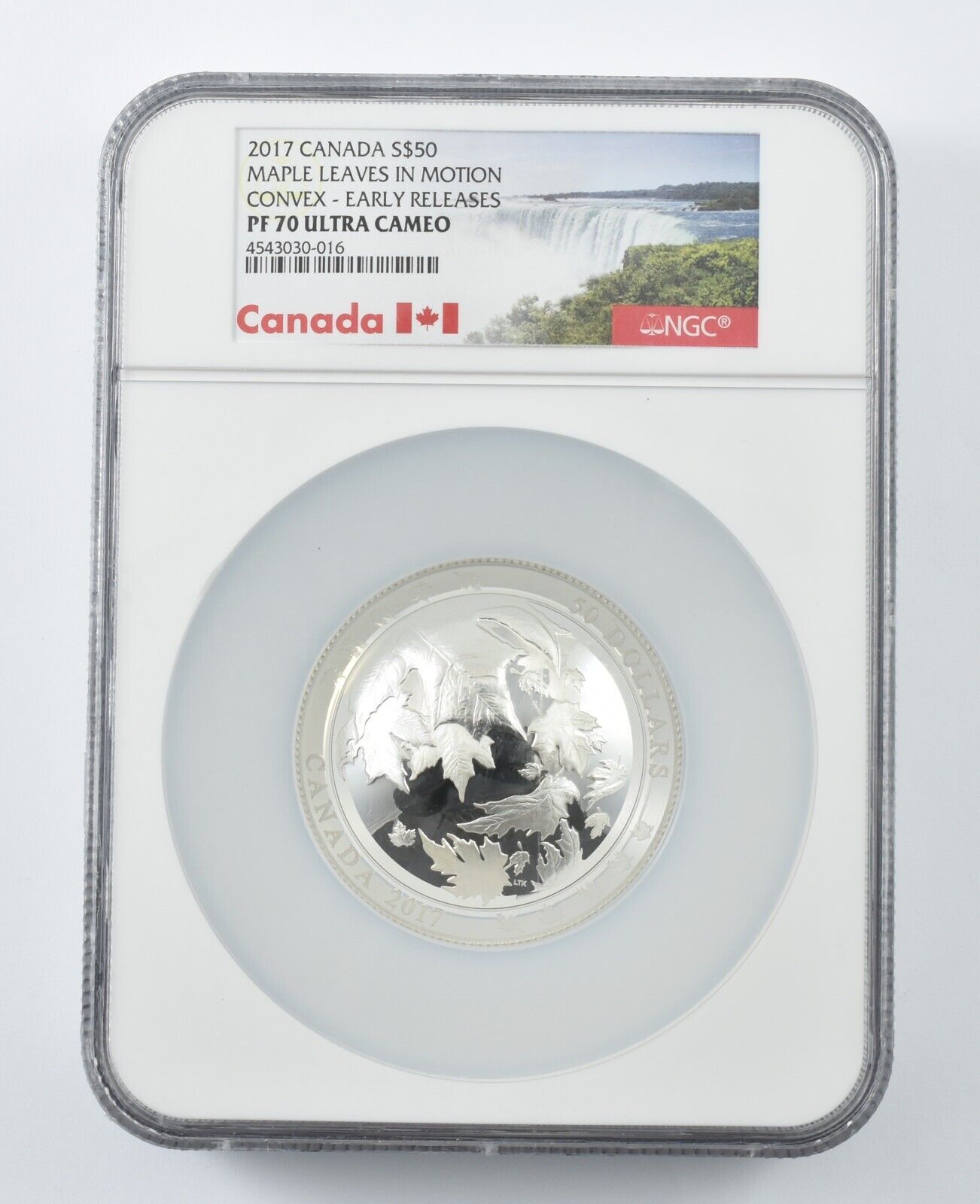 2017年カナダ50ドル銀貨メープルリーフコンベックス早期リリースPF70 NGC