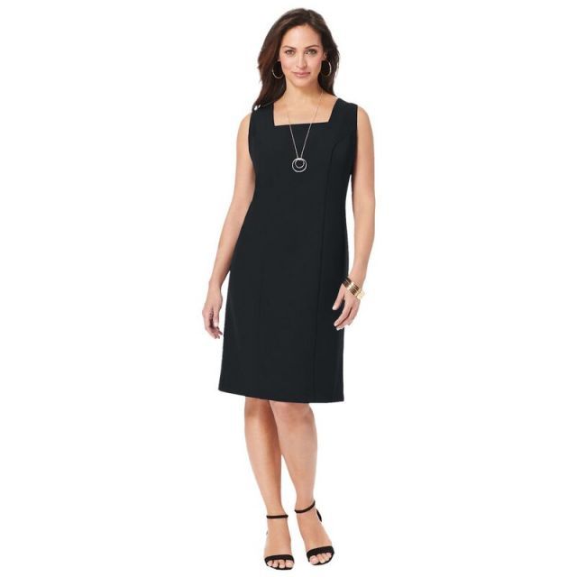 【送料無料】 ジェシカロンドン レディース ワンピース トップス Jessica London Women's Plus Size Bi-stretch Sheath Dress Black