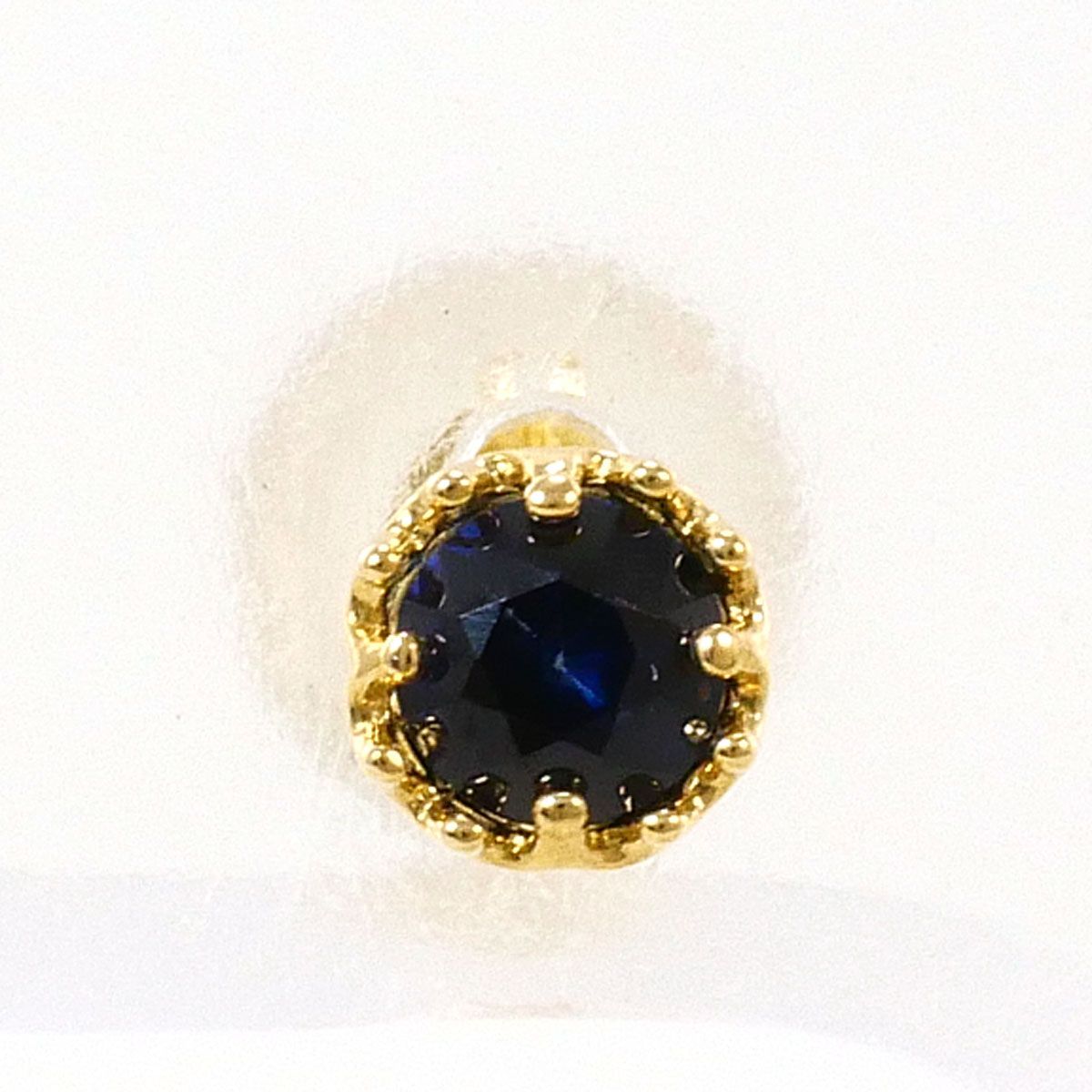 K18 18金 YG イエローゴールド ピアス 片耳 サファイア 総重量0.3g レディース