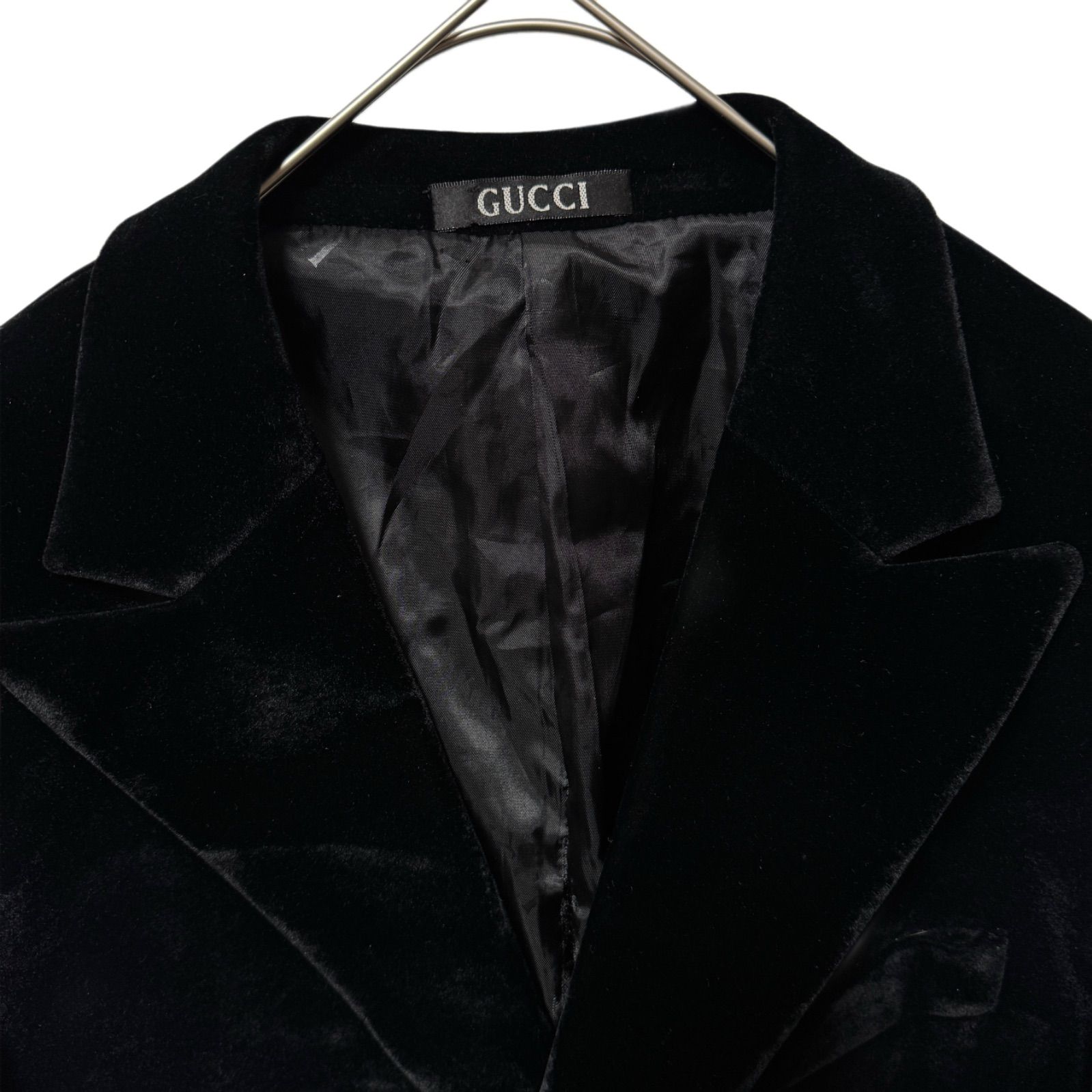 グッチ GUCCI イタリア製 ベロアジャケット L相当 ブラック 黒