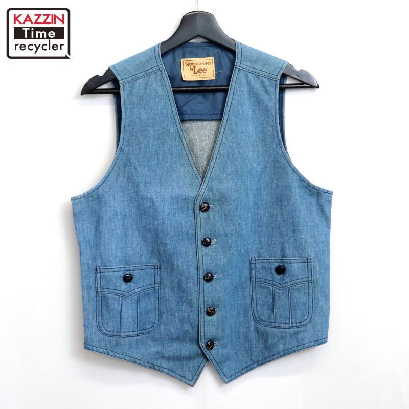 Lee アメリカ製 デニム ベスト M ビンテージ 古着 70s USA製 vintage Lee デニムベスト メンズ Sサイズ相当 - メルカリ
