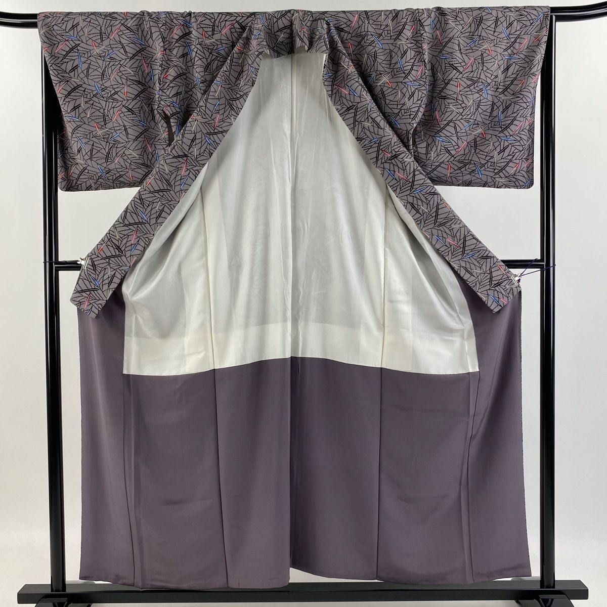 平和屋着物▽小紋 単衣 麻の葉文様 洗える着物 CAAU3883xi 平和屋着物