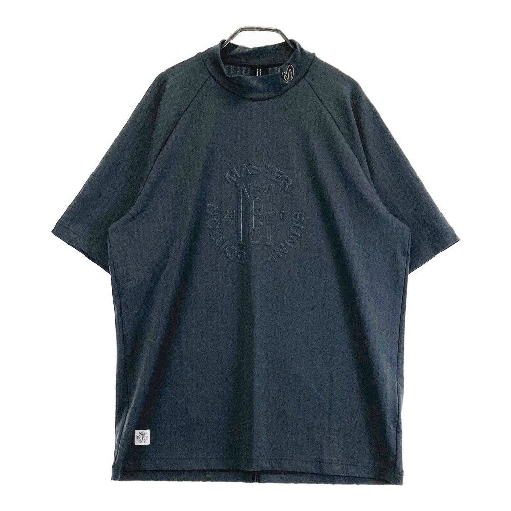 サイズ 6 MASTER BUNNY EDITION マスターバニーエディション 2025年モデル ハイネック 半袖Tシャツ ストライプ柄 グレー系 240101275623 ゴルフウェア メンズ ストスト
