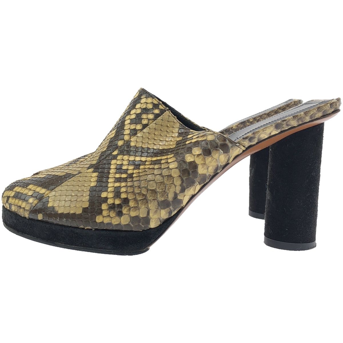 CELINE セリーヌ パイソンミュールサンダル ベージュ 36.5 - メルカリ 