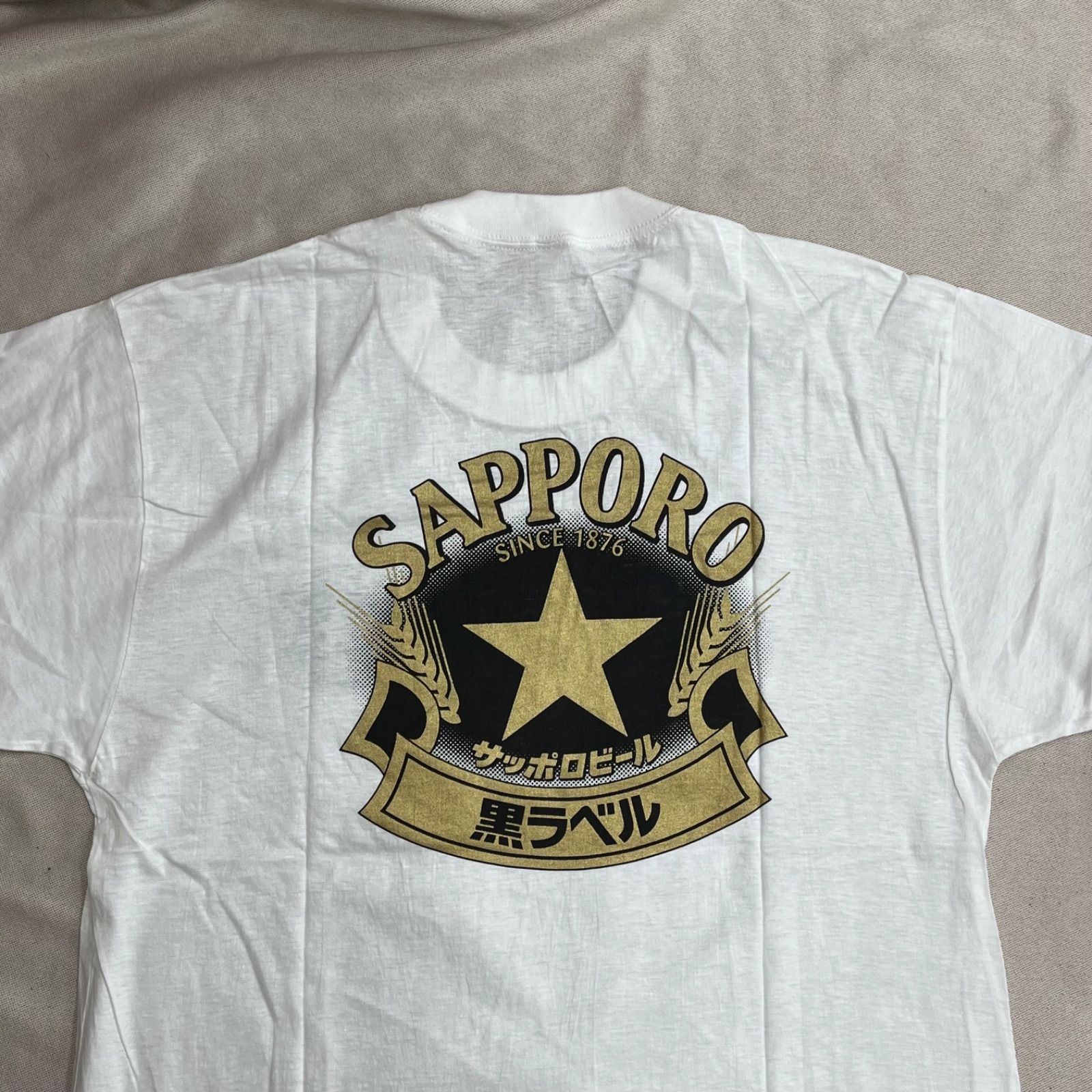 未使用】90s サッポロ 黒ラベル Tシャツ シングルステッチ L ビール お