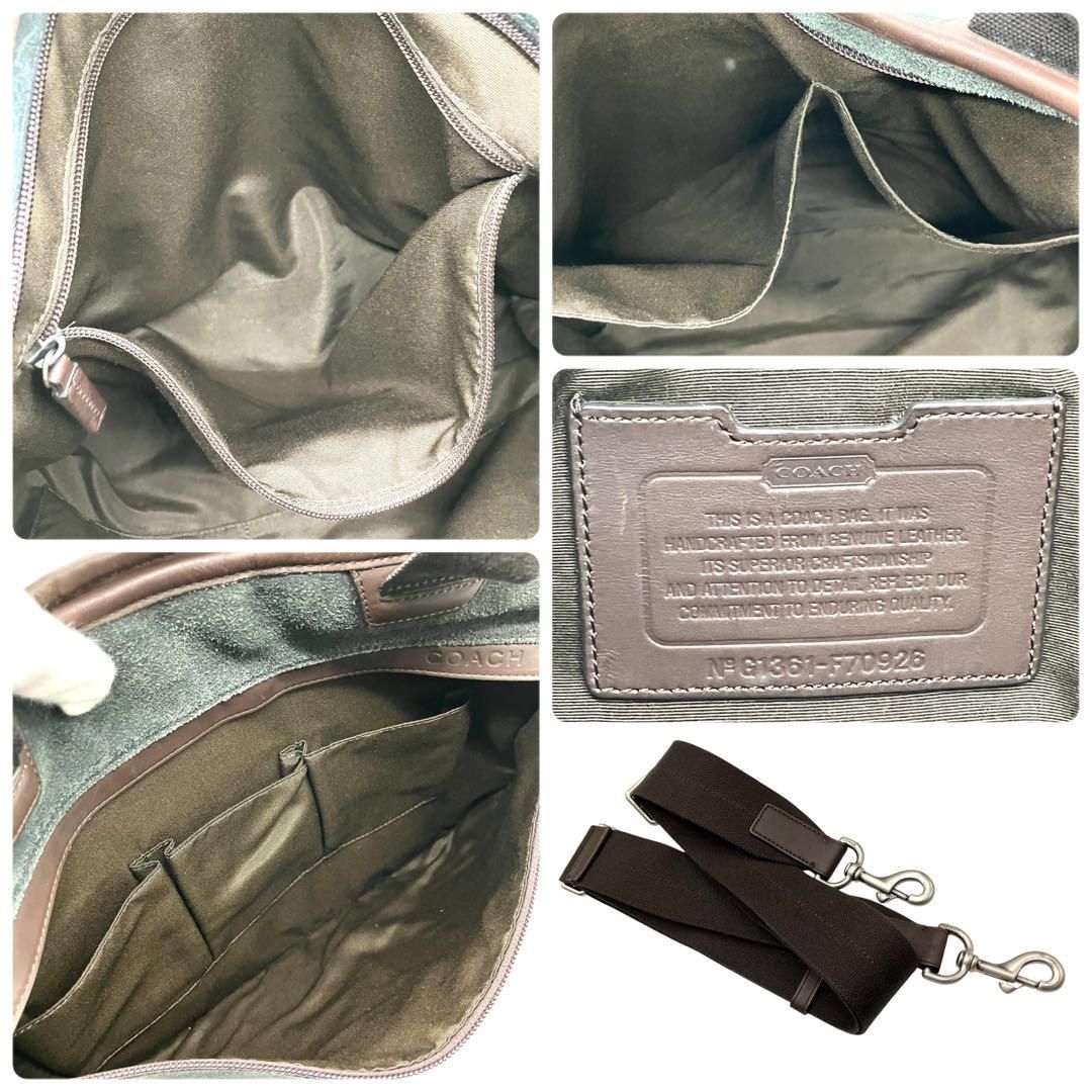 良品 1961 COACH ビジネスバッグ 2way スエード レザー カーキ