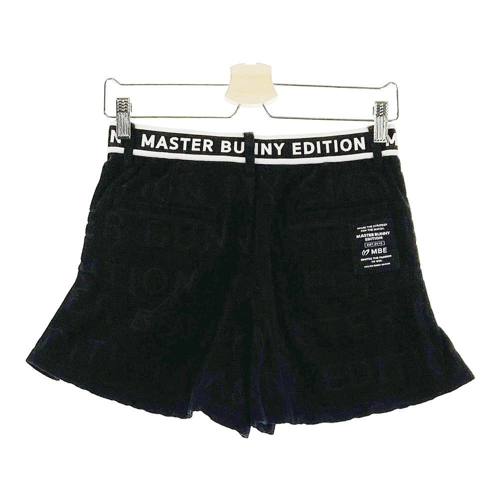 サイズ 0 MASTER BUNNY EDITION マスターバニーエディション モデル パイル地 ショートパンツ ロゴ総柄 ブラック系 240101231800 ゴルフウェア レディース ストスト
