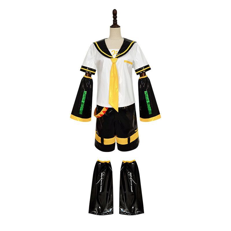【新品】☆値下げ☆鏡音リン コスプレ衣装 ウィッグ付き パテントレザー 61Z6ZlrWKBL._UF350,350_QL80_.jpg