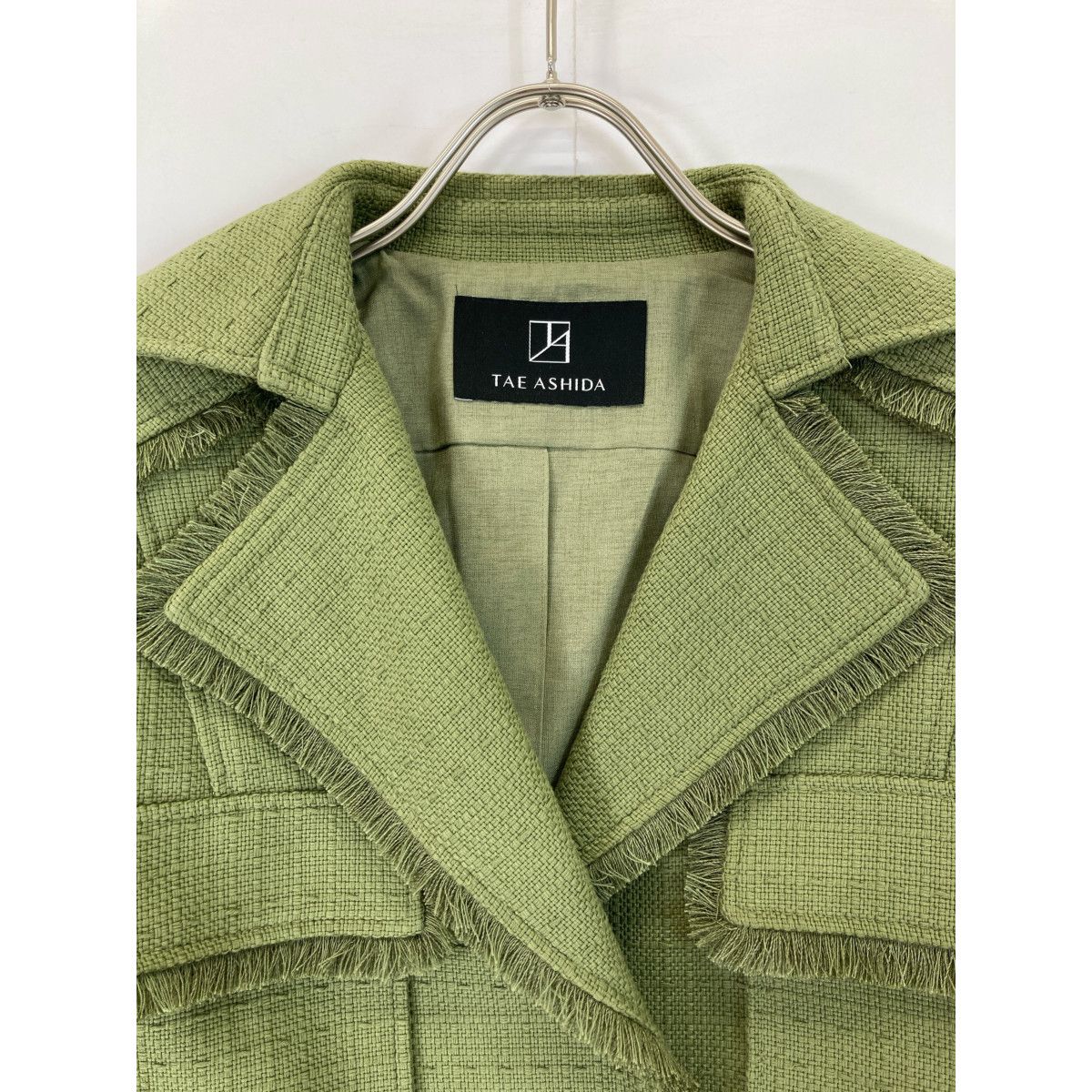 TAE ASHIDA タエアシダ TJ3602 23年製 ｸﾞﾘｰﾝ ﾊｰﾌｽﾘｰﾌﾞﾌﾘﾝｼﾞｼﾞｬｹｯﾄ 9  