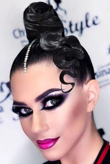 ヘアウィッグ 丸型 社交ダンス デモ 2色 オーダーメイド ハンドメイド