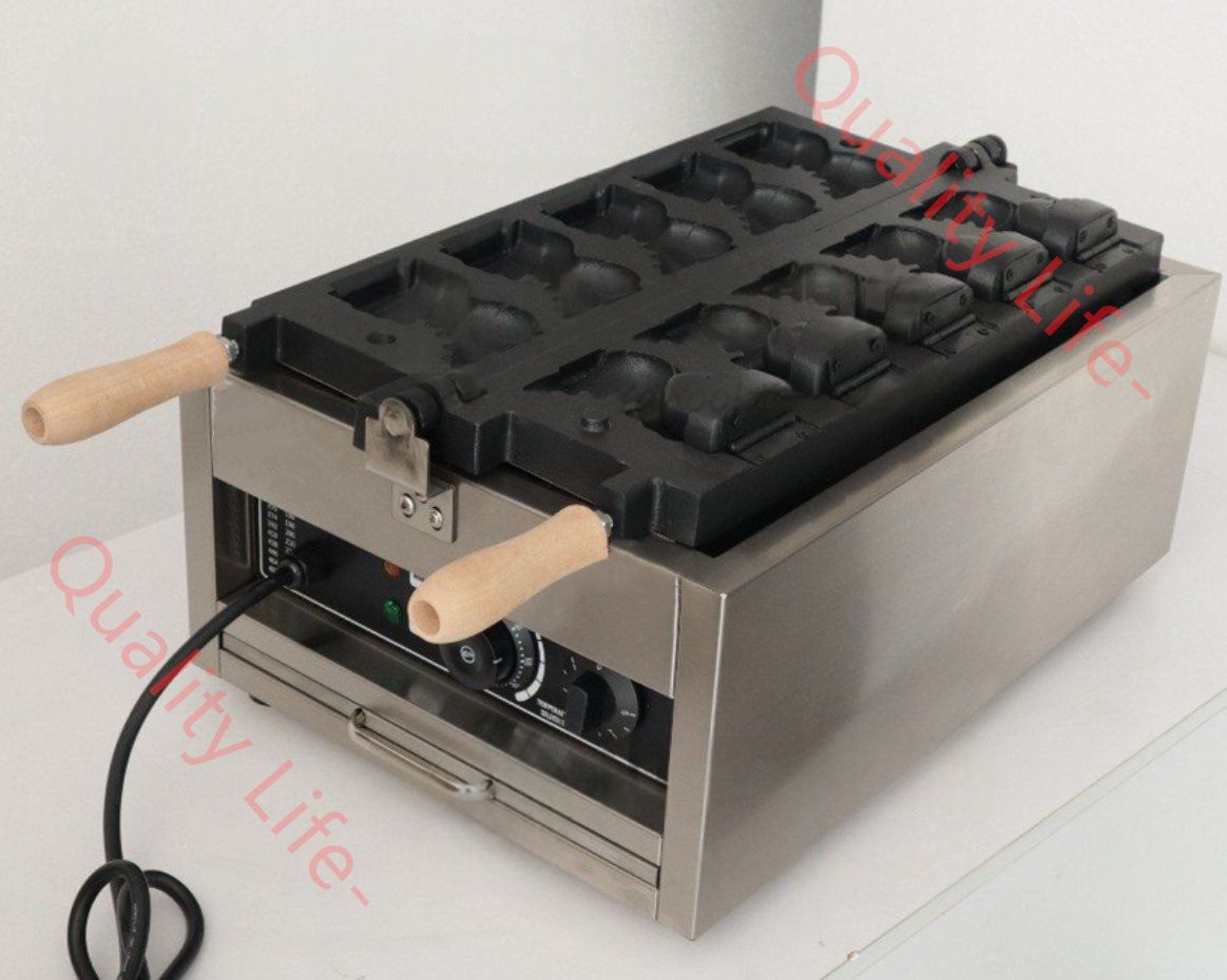 恐竜のキャラクター焼き 人形焼き 恐竜焼き器 たい焼きパフェ 鯛パフェ 5匹 単相 100V|業務用