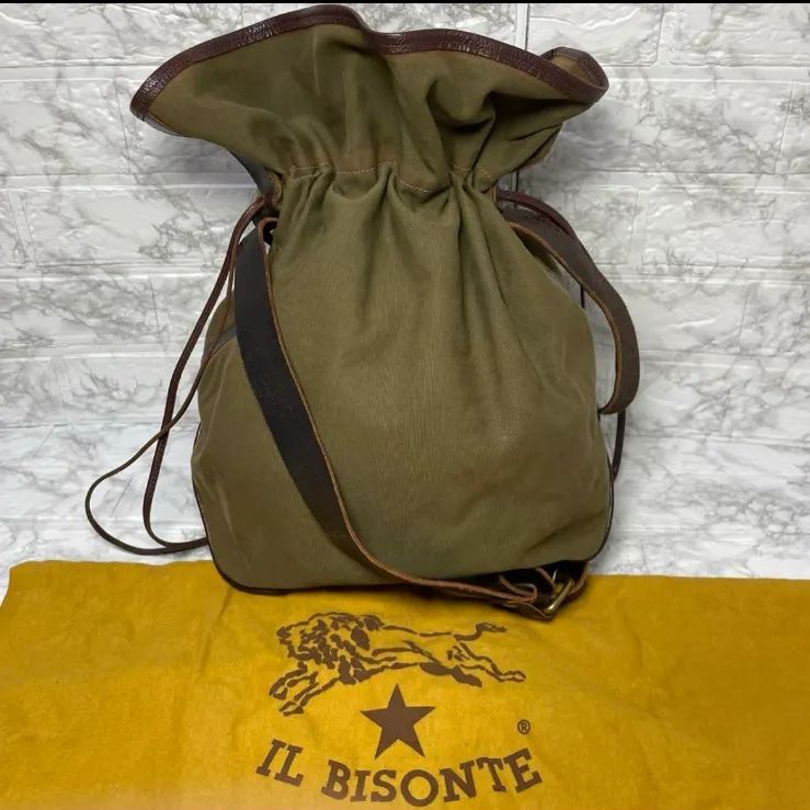 激 イルビゾンテ ショルダーバッグ 巾着ショルダー キャンディー カーキ