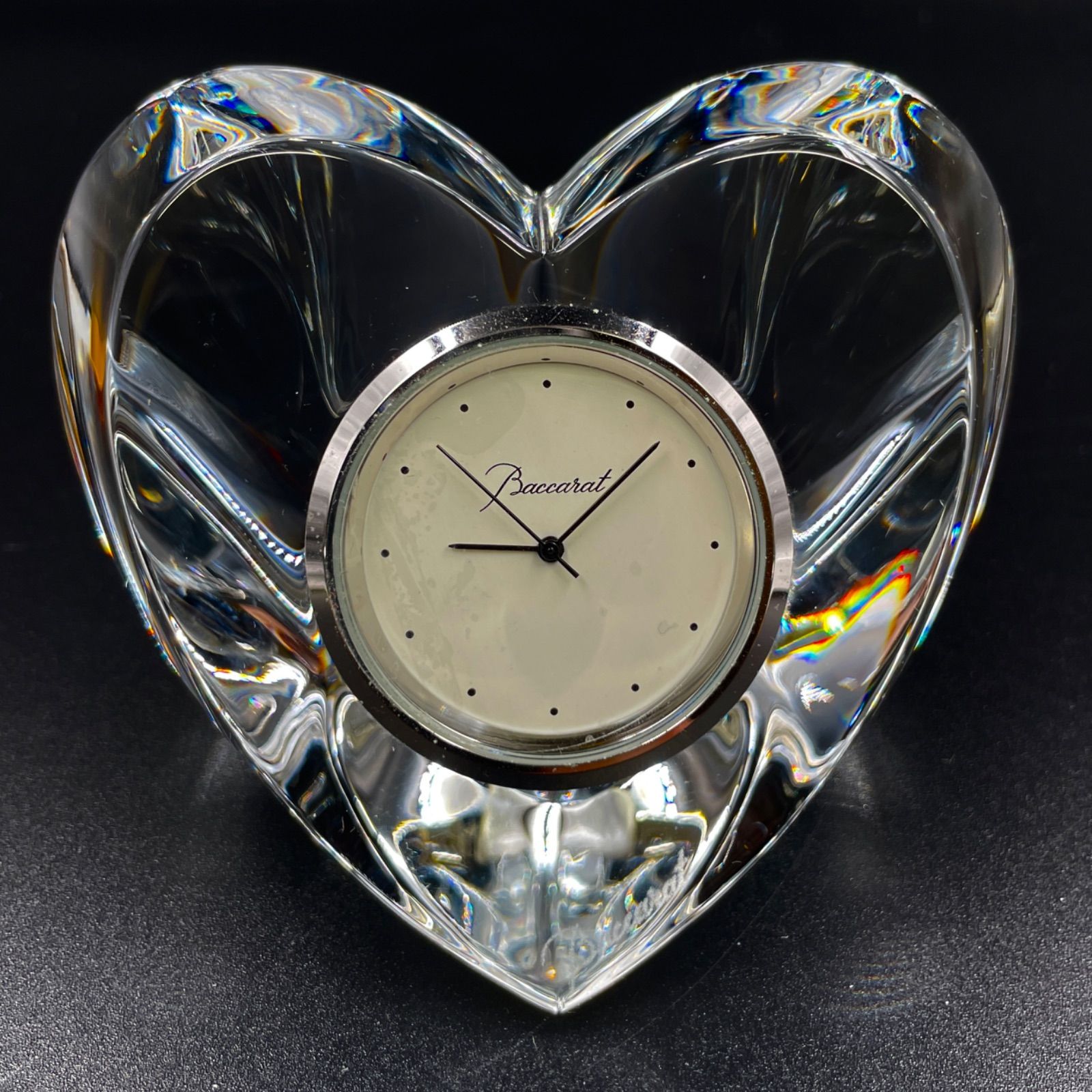 Baccarat バカラ ハート クリア 置時計 現状品 - メルカリ