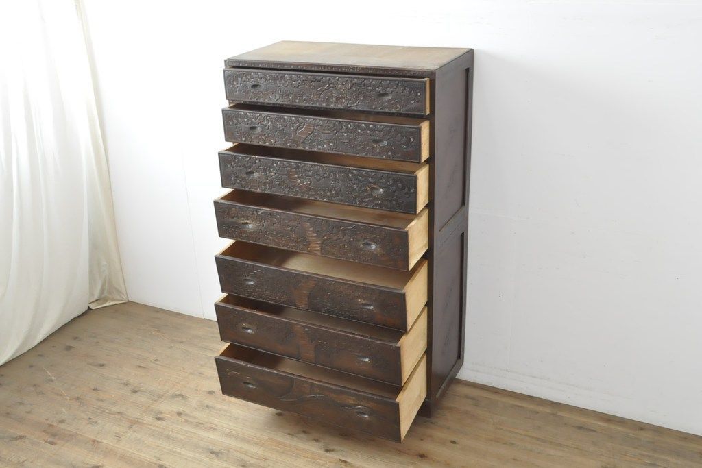 M♢イギリス製アンティークファニチャー2段チェスト自社リペア品