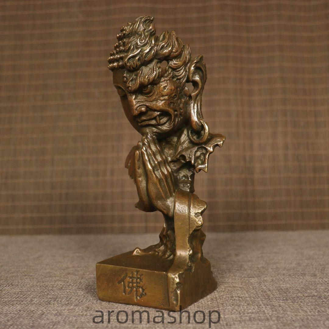 銅製 釈迦如来仏仏像 事務デスクトップ机 茶室 茶寵 置物 装飾品 工芸品 銅 細工 釈迦如来仏仏像 事務デスクトップ机 茶室 茶寵 置物