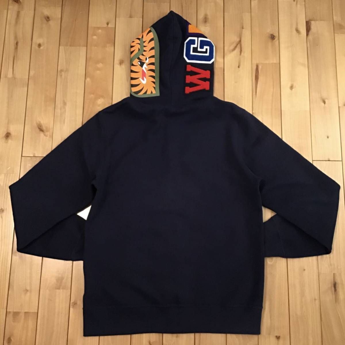 ★XL★ シャーク パーカー ネイビー shark full zip hoodie a bathing ape BAPE エイプ ベイプ  アベイシングエイプ WGM navy