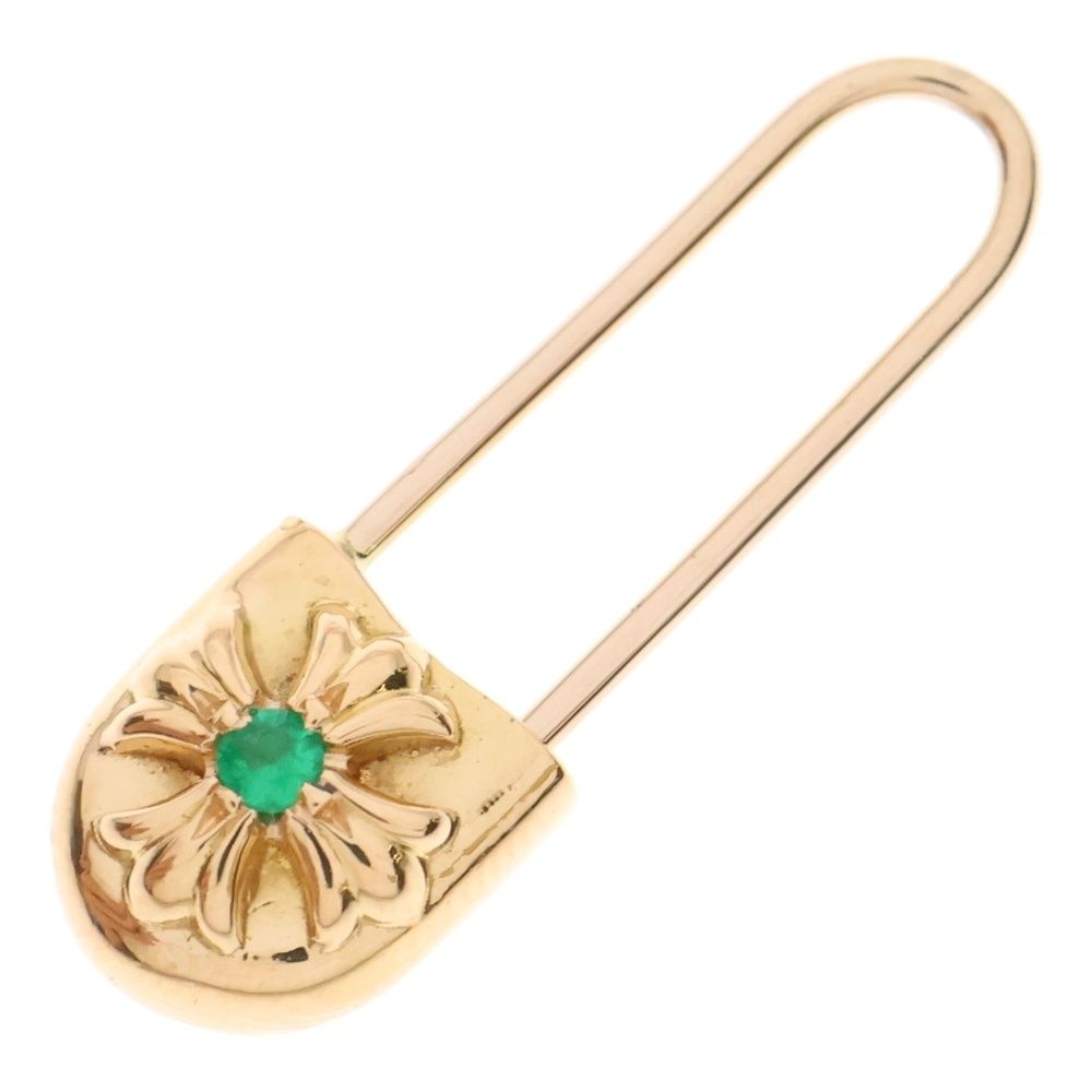 †クロムハーツ†セレブも愛用★22K GOLD x エメラルド ピアス 22K クロムハーツ ベビーファットクロス ドロップイヤリング