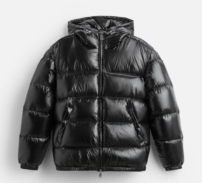 タグ付き新品ZARAのダウンフェザー100%パフジャケットMサイズブラック