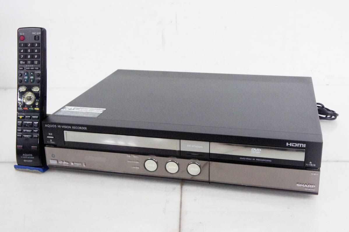 SHARPシャープ ビデオ一体型レコーダー DV-ACV52 HDD250GB DVD-RW|-R|-R DL VHS 地デジ対応 ダビング機能付