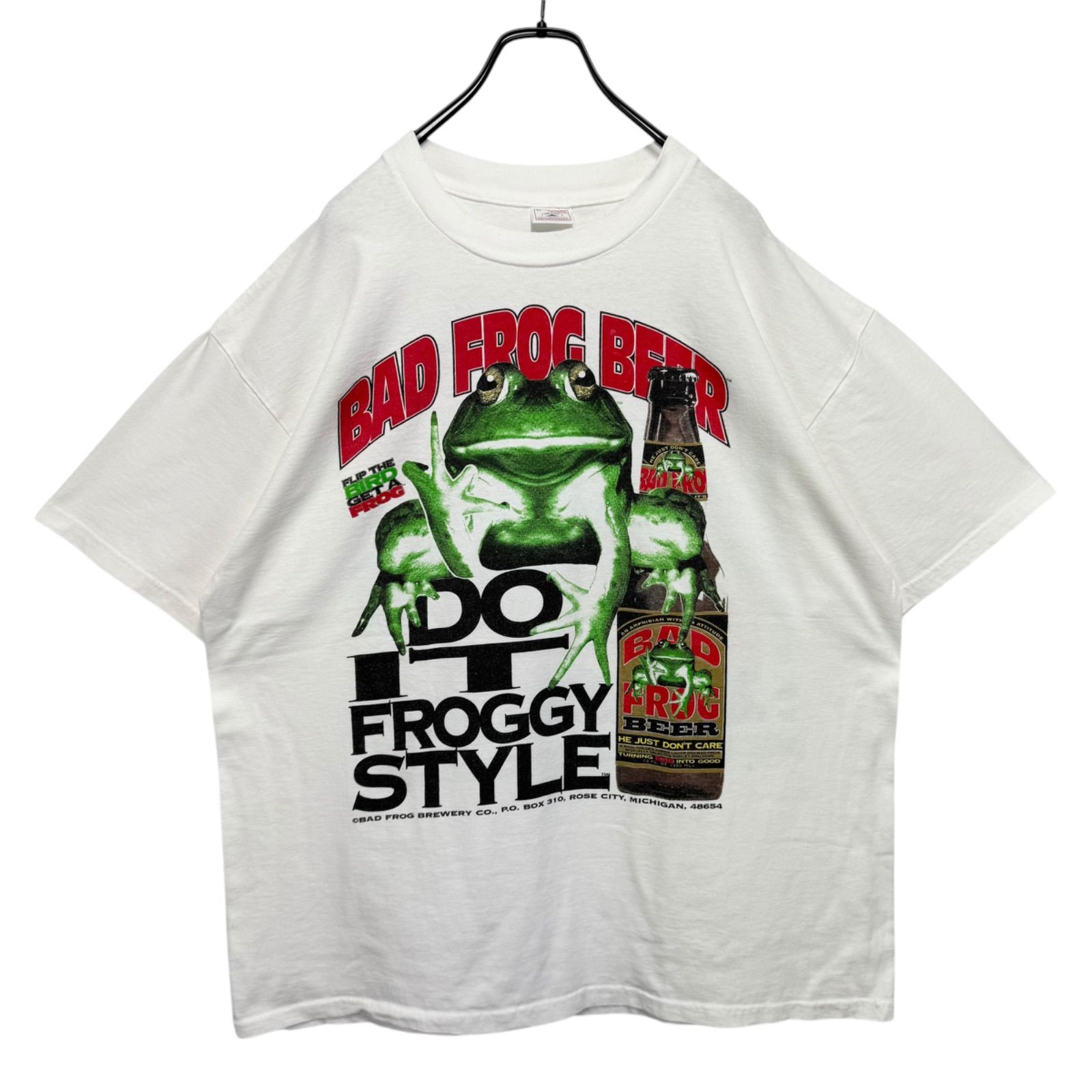 90s vintage Budweiser BAD FROG BEER Print Promo T-shirt Tee USA製 
